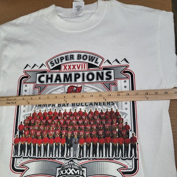 Super Bowl XXXVII Tampa Bay Buccaneers Champions Shirt NFL Players 2003 SZ LG - Picture 6 of 12